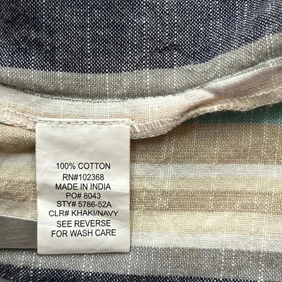 CLUB Z COLLECTION Striped Cotton Midi Sundress Cover-up sz S Tie Straps Pockets - Picture 8 of 8